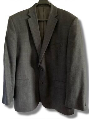 Lauren Ralph Lauren Windowpane Grey Blazer Size 48R